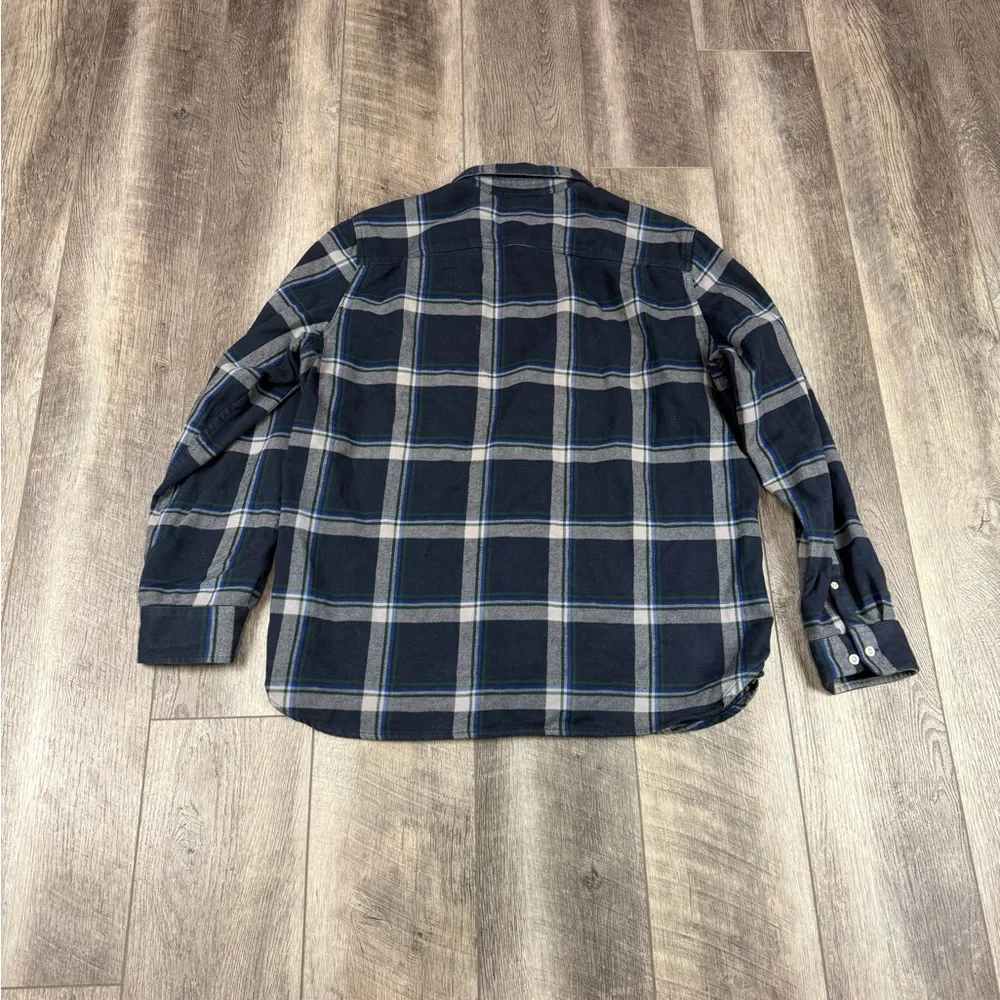 North Face Mens Navy Plaid Button‎ Down Top